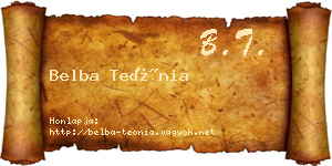 Belba Teónia névjegykártya